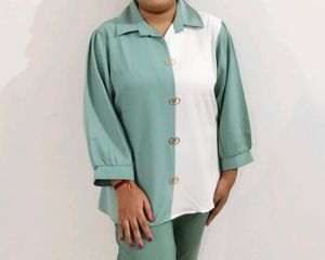 Colorblock Button-Down Shirt