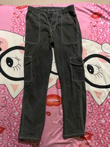 Stylish Grey Cargo Jeans