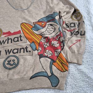 Unique Graphic Print Sweater