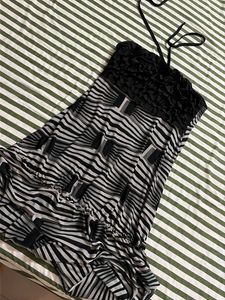 Strapless Black & White Pattern Dress