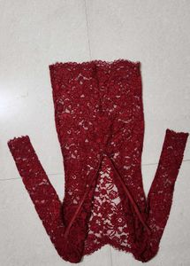 Valentine Special❤️ Elegant Red Lace Dress
