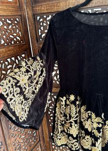 New Heavy Designer Velvet Festive Short Kurta