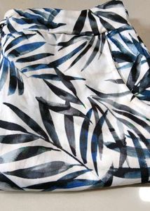 Italian Brand Leaf Print Drawstring Pant Free Size