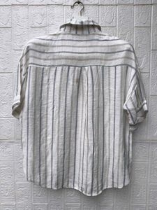 New with tag Korean Striped Button-Up Short Sleeve