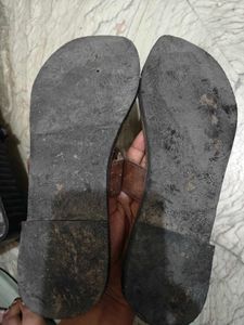 Brown Leather Ethnic Flats