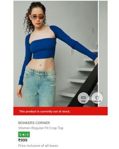 bonkers corner Blue Crop Top