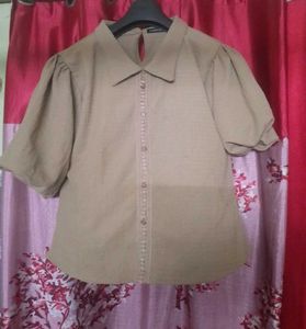 Stylish Beige Puff Sleeve Top