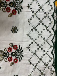Embroidered Salwar Kameez Fabric With Scalping