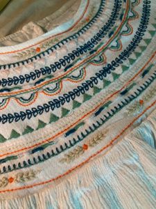 White Embroidered Boho Mini Dress