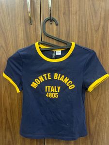 Navy Blue Crop T-Shirt