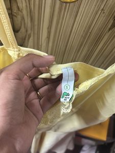 Cute Yellow Lace Trim Dress