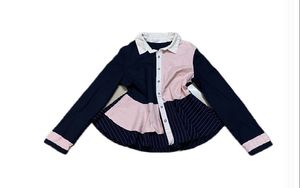 Colorblock Chic Button-Up Shirt