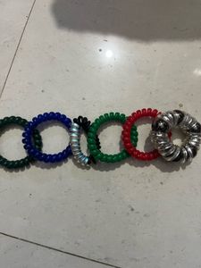 Set of 6 Spiral Hair Ties