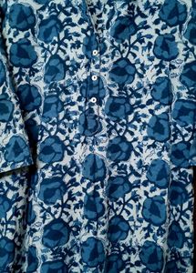 Blue Floral Print Kurta