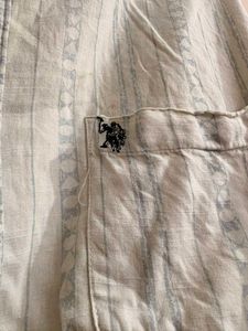 Men's Cargo Pants and Striped Shirt Set