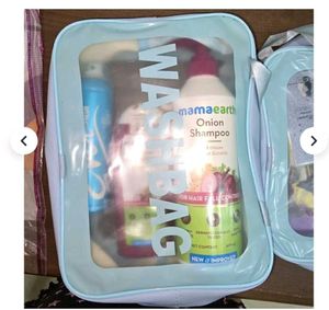 3-Piece Transparent Toiletry Bag Set