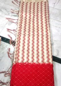 Red &amp; Cream cotton silk Saree