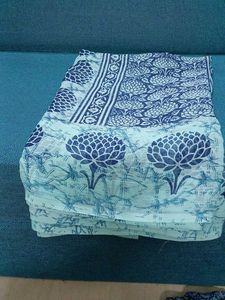 Beautiful Blue Floral Saree with blouse