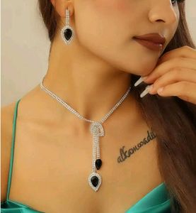 SparklingNecklace and Earrings Set +Free earring