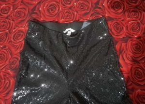 Sparkling Black Skinny Pants