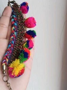 Boho Multicolor Pom bracelet