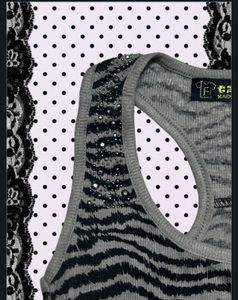 Grunge Striped tank top with embellishments