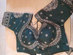 Embroidered dark Green Ethnic Blouse