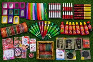 Assorted Ethnic Jewelry and Makeup Bundle