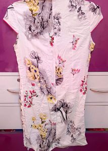 Elegant Floral Print dress with Chinese collar, Si