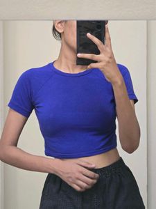 Vibrant Blue Cropped T-Shirt