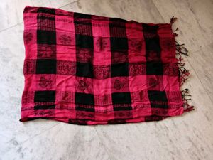 New Pink & Black Checkered Stole