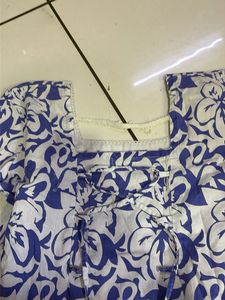 Blue Floral Print Top &amp; Jeans Set
