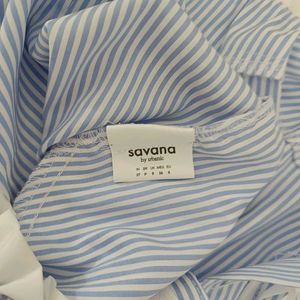 Blue Striped Palazzo Pants