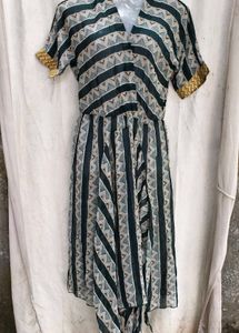 Boho Geometric Print Midi Dress
