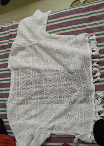 White Crochet Tassel Crop Top
