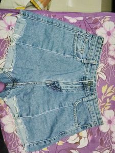 Distressed Denim Shorts