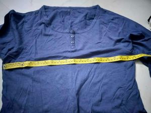 Blue Henley Long Sleeve Top