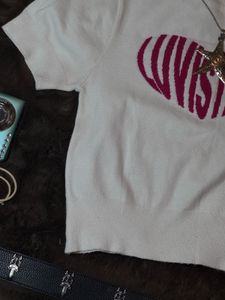 White Heart Graphic Top