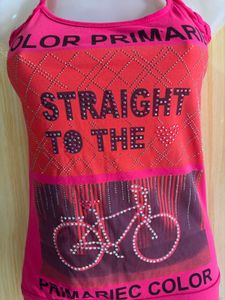 Y2K Rhinestone Graphic Tank Top