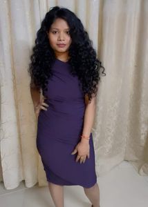 Elegant Purple Ruched Dress