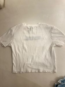 White Ribbed Cropped T-Shirt 'SELF LOVE'