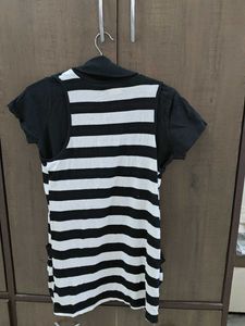 Striped Black &amp; White Shrug with t shirt