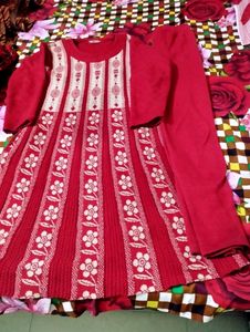 Women Woolen Frock Set With Legging
