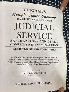 Singhal's Judicial Service Examination MCQs 2021