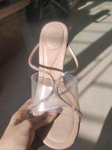 Zara Rhinestones Nude Heels