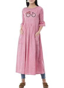 Comfy Pink Embroidered Kurta