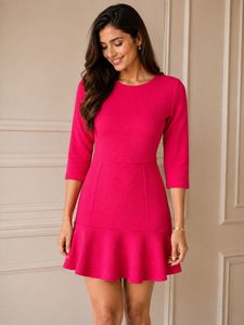 Forever New Chic Textured Fit & Flare Dress