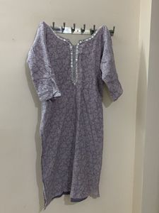 LAVENDER COLOR PARTY WEAR STITCHED DRESS