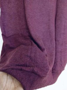Zara Men's Burgundy Knit Polo Shirt