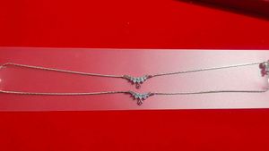 Delicate Anklets with Crystal Accents pure silver
